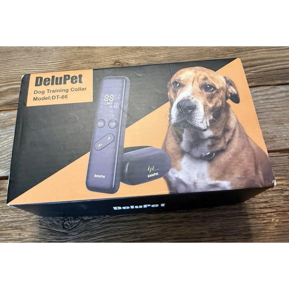 Delupet DT-66 Black Dog Training Electric Shock Bark Collar With Remote